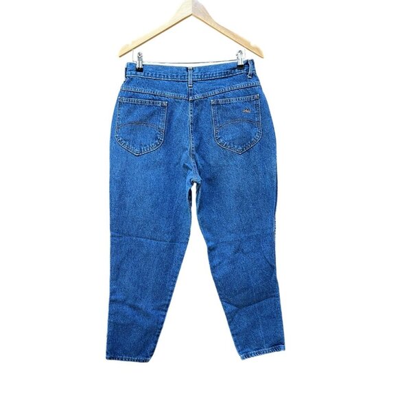 Vintage 90s Chic Brand Mom Jeans Rigid Denim Curvy Hip Medium Wash Tapered Leg - Picture 3 of 6